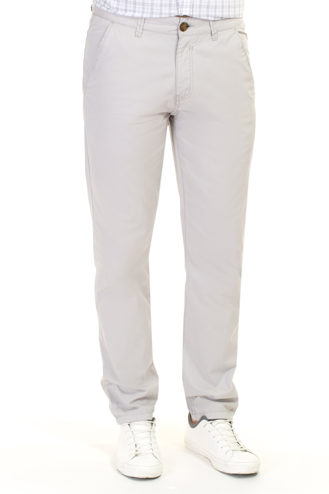 Хлопковые брюки-чиносы (арт. baon B797010), размер 3XL, цвет белый Хлопковые брюки-чиносы (арт. baon B797010) - фото 1