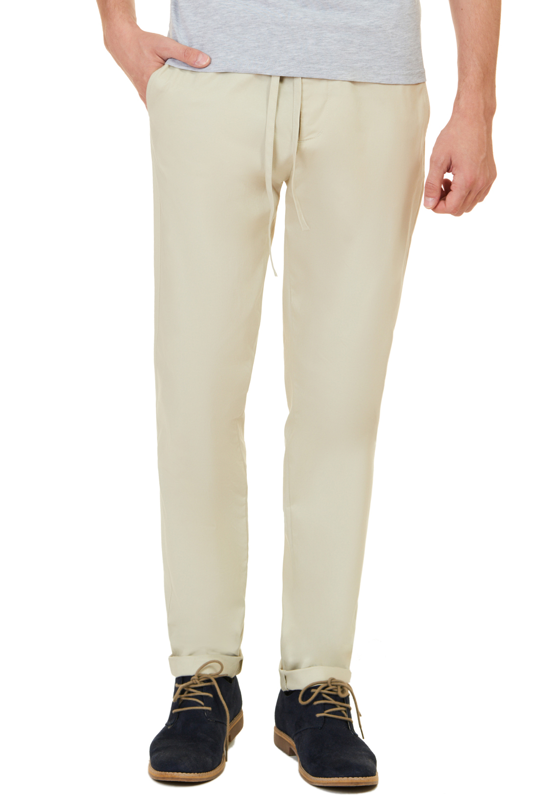Летние брюки с кулиской (арт. baon B797023), размер L, цвет бежевый Летние брюки с кулиской (арт. baon B797023) - фото 1