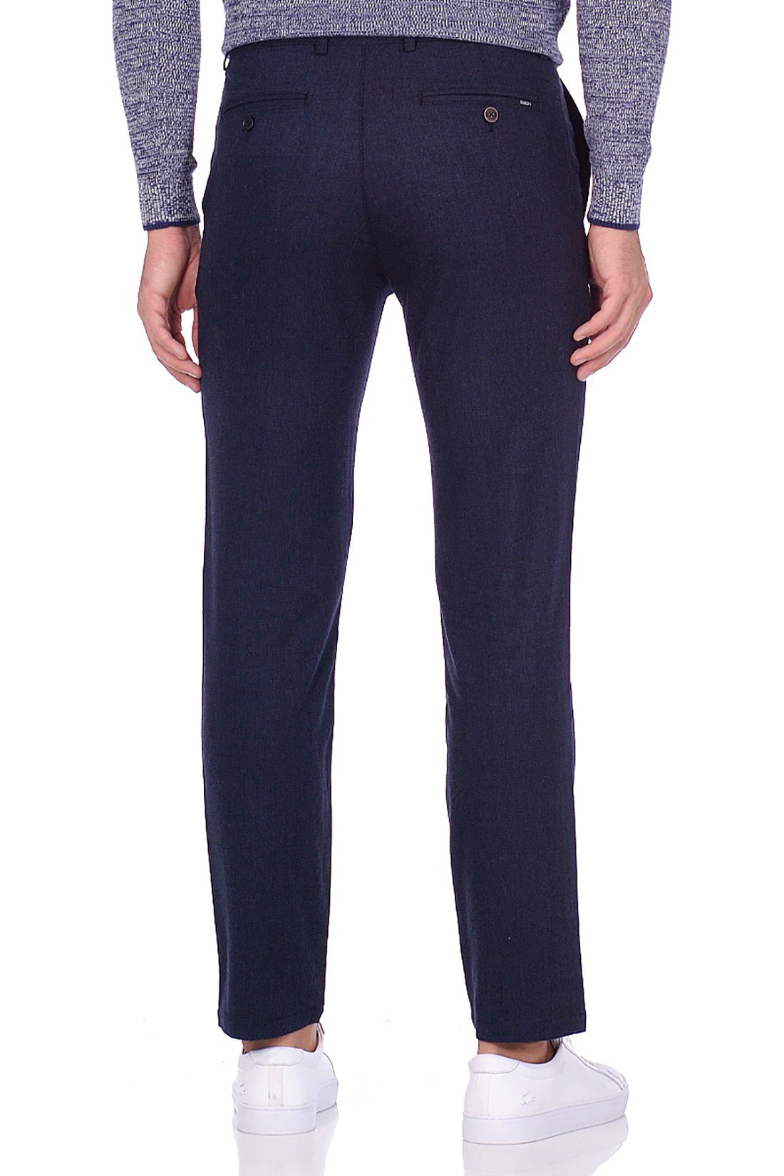Классические брюки из меланжевого материала (арт. baon B799508), размер XL, цвет синий Классические брюки из меланжевого материала (арт. baon B799508) - фото 3