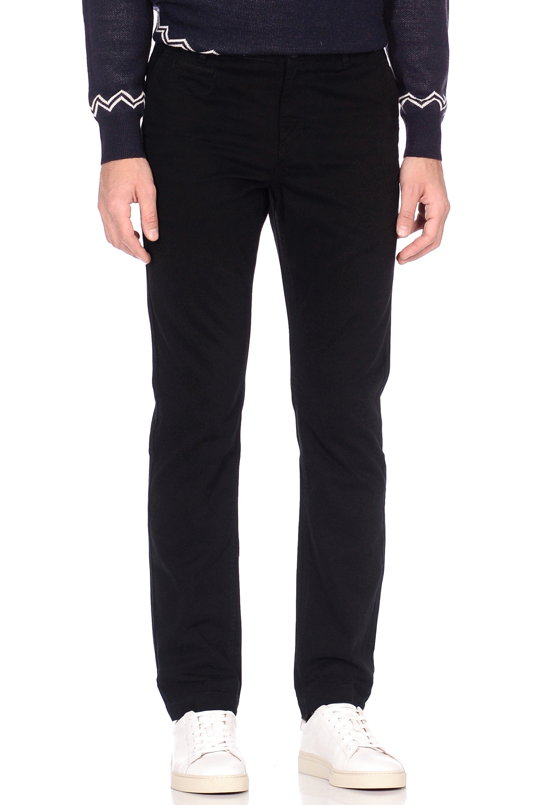 Чёрные брюки с кантом (арт. baon B799514), размер XXL, цвет черный