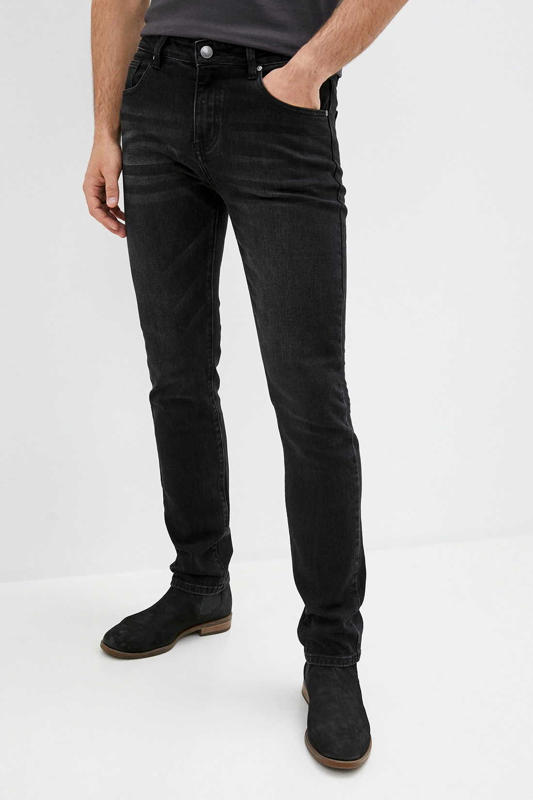 Чёрные джинсы (арт. baon B800503), размер 36, цвет black denim#черный