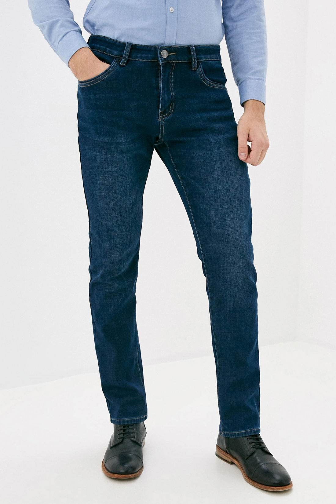 Утеплённые джинсы (арт. baon B800506), размер 33, цвет dark blue denim#синий