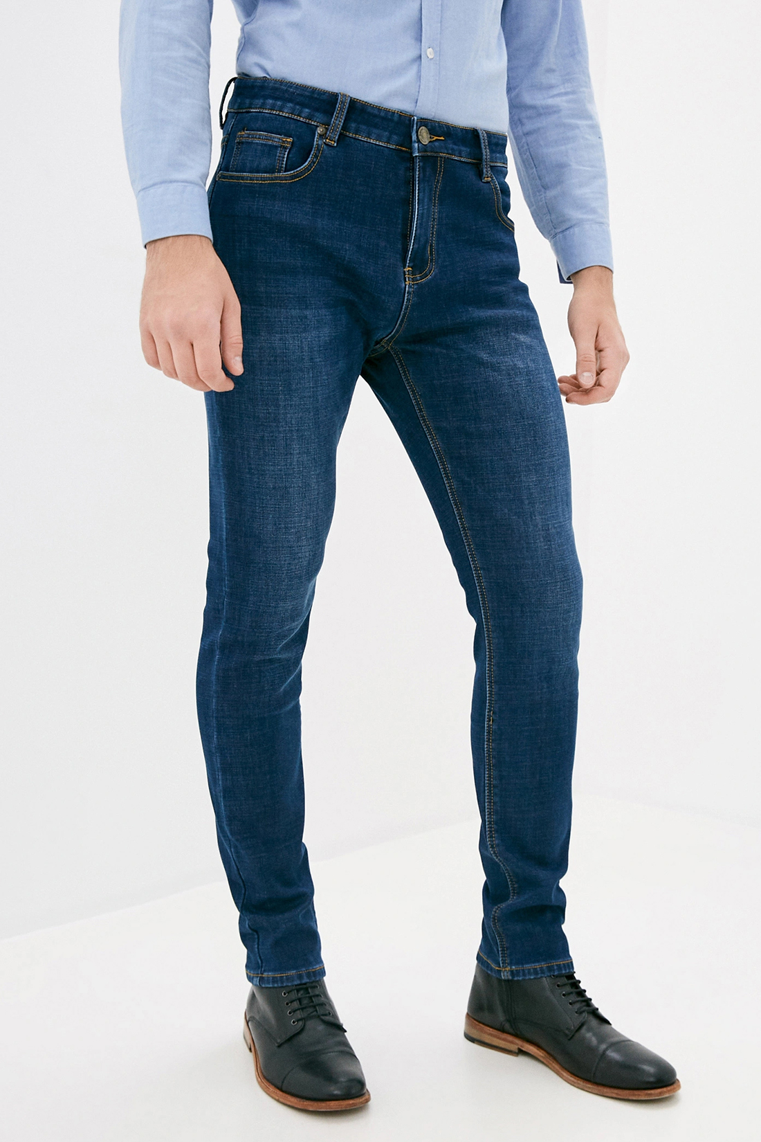 Утеплённые джинсы (арт. baon B800507), размер 30, цвет dark blue denim#синий