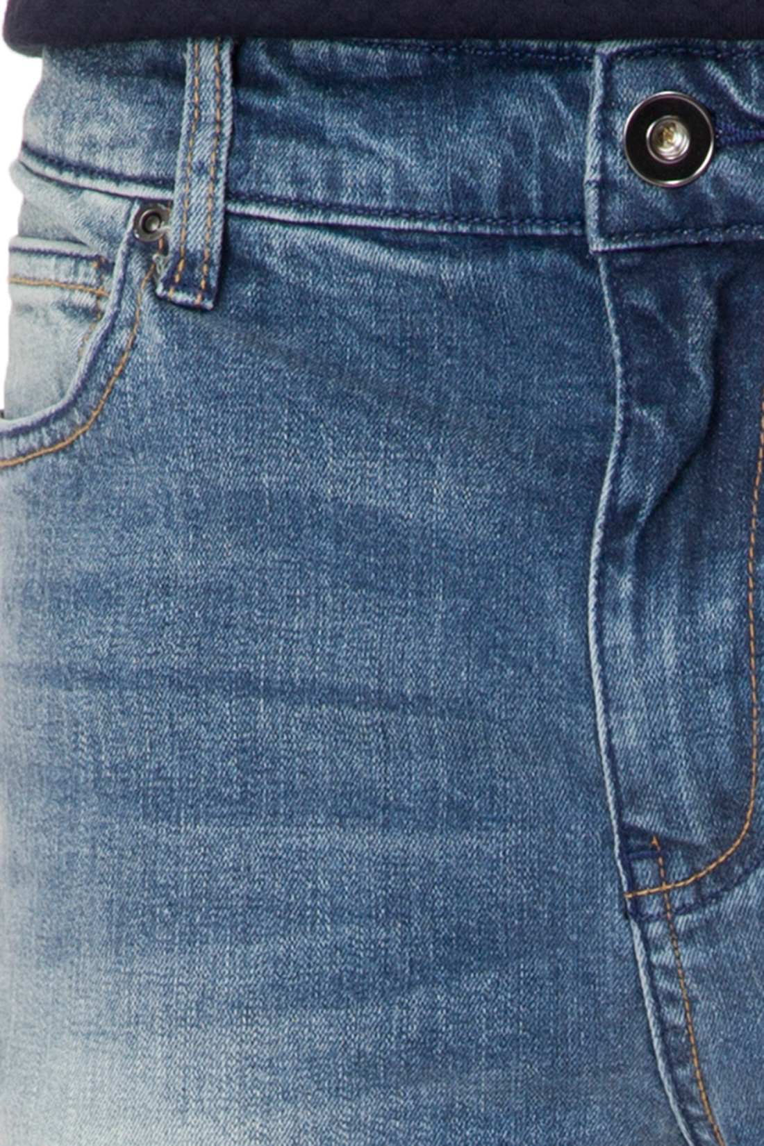 Зауженные джинсы с выбеленностями (арт. baon B807005), размер 33, цвет blue denim#голубой Зауженные джинсы с выбеленностями (арт. baon B807005) - фото 4