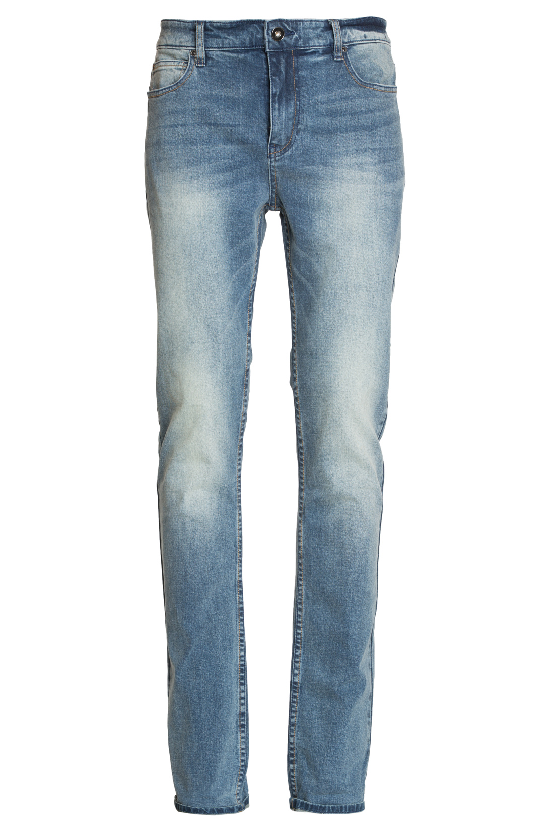 Зауженные джинсы с выбеленностями (арт. baon B807005), размер 33, цвет blue denim#голубой Зауженные джинсы с выбеленностями (арт. baon B807005) - фото 3