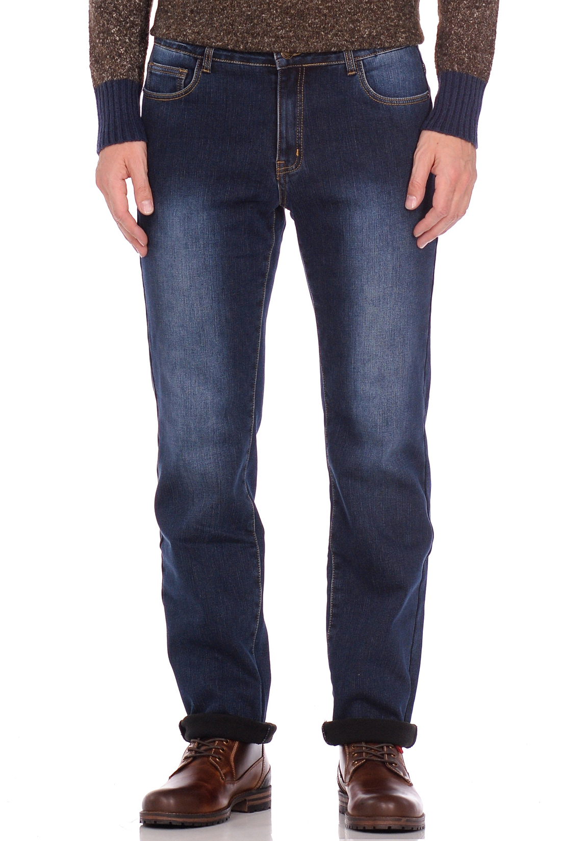 Утеплённые джинсы (арт. baon B808510), размер 42, цвет blue denim#голубой