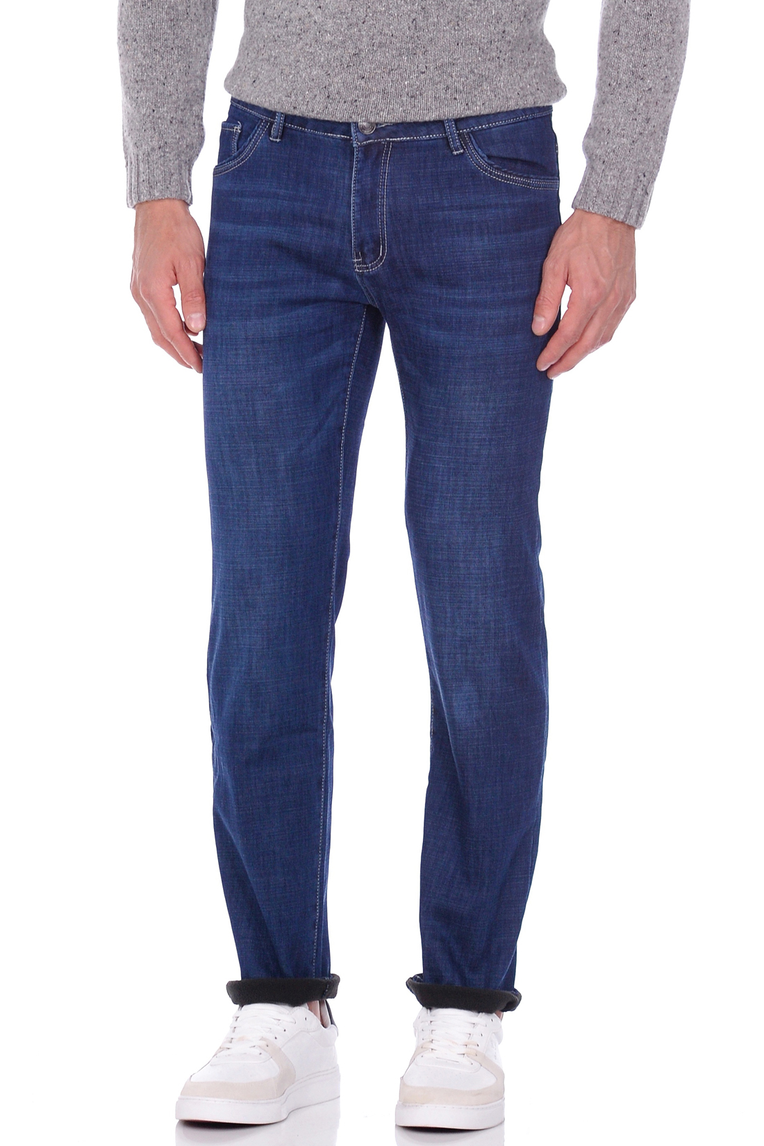 Утеплённые джинсы (арт. baon B809502), размер 38, цвет dark blue denim#синий