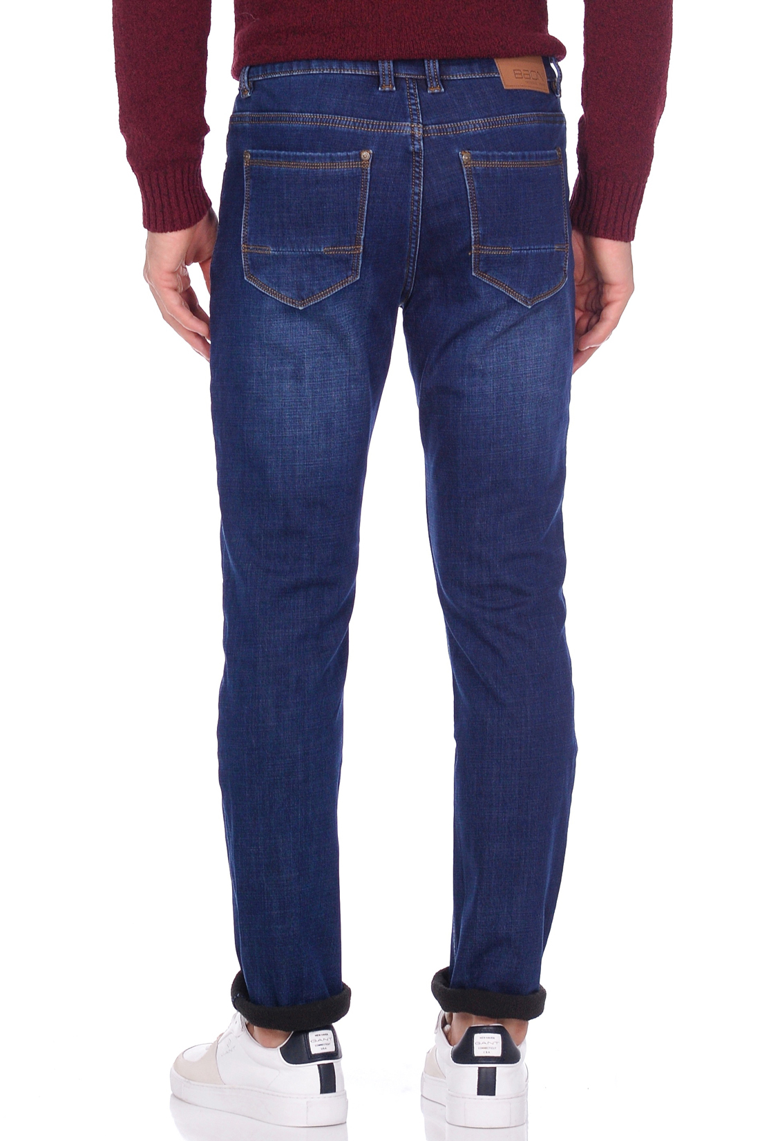 Утеплённые джинсы с заклёпками (арт. baon B809503), размер 30, цвет dark blue denim#синий Утеплённые джинсы с заклёпками (арт. baon B809503) - фото 2
