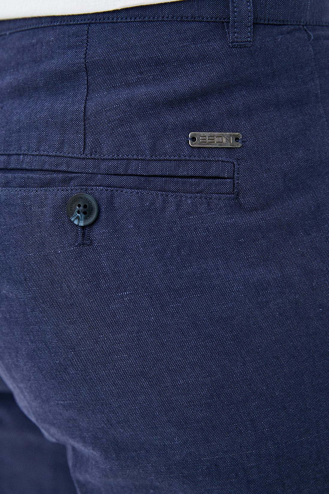Льняные шорты (арт. baon B820002), размер XL, цвет синий Льняные шорты (арт. baon B820002) - фото 3