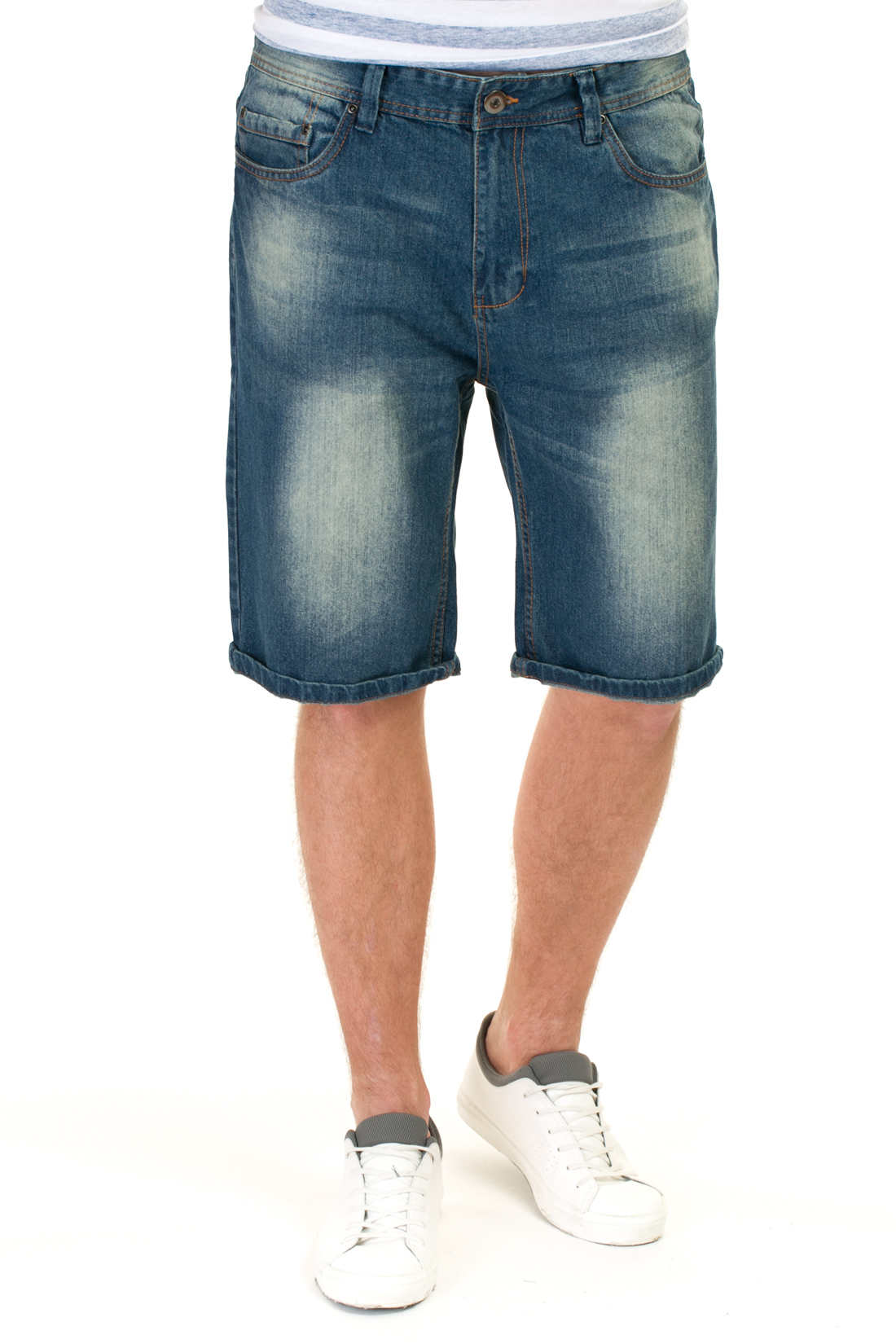 Удлинённые джинсовые шорты (арт. baon B827009), размер 38, цвет blue denim#голубой
