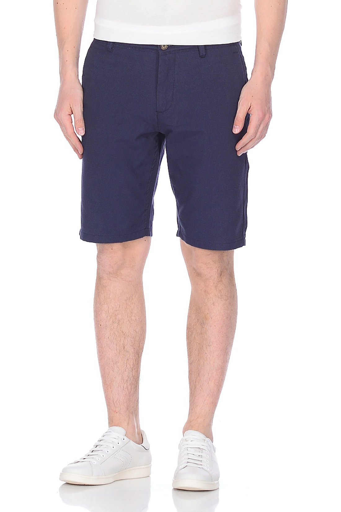 Хлопковые шорты с вытачками (арт. baon B828029), размер XXL, цвет синий Хлопковые шорты с вытачками (арт. baon B828029) - фото 1