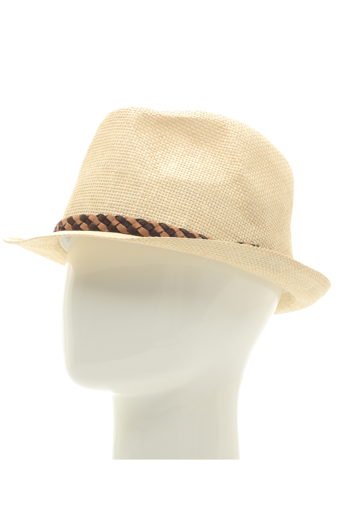 Шляпа с отделкой из кожи (арт. baon B848001), размер Б/р 58, цвет бежевый Шляпа с отделкой из кожи (арт. baon B848001) - фото 1