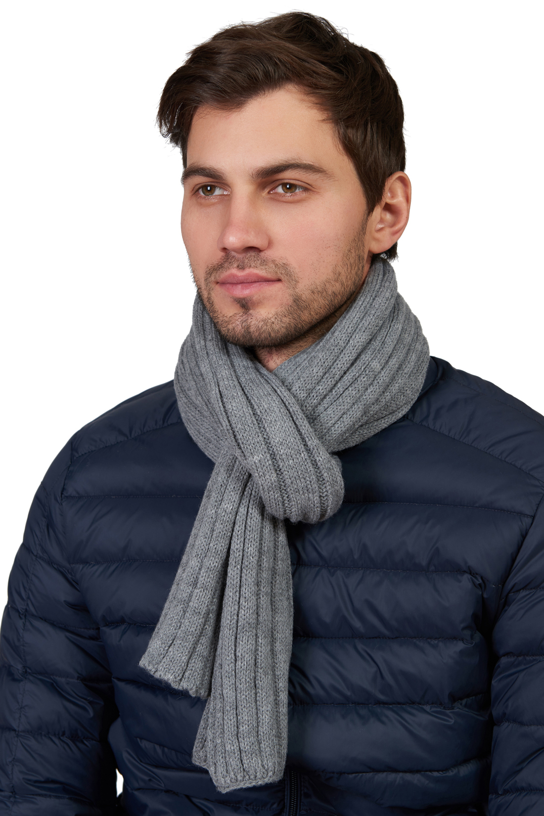 Полушерстяной шарф (арт. baon B857507), размер Без/раз, цвет zircon melange#серый