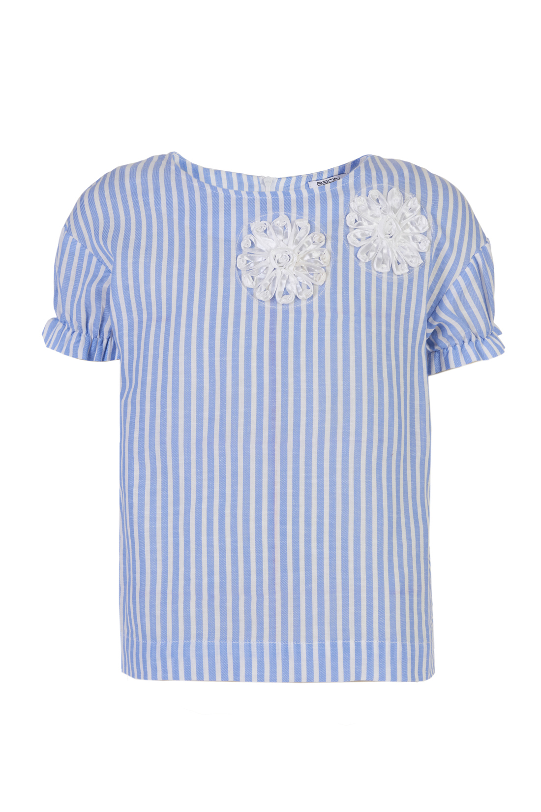 Блузка для девочки (арт. baon BJ198002), размер 134-140, цвет angel blue striped#голубой Блузка для девочки (арт. baon BJ198002) - фото 3