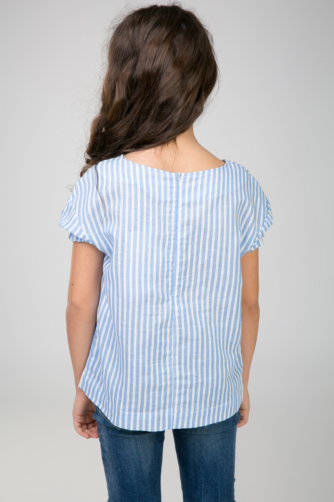 Блузка для девочки (арт. baon BJ198002), размер 134-140, цвет angel blue striped#голубой Блузка для девочки (арт. baon BJ198002) - фото 2