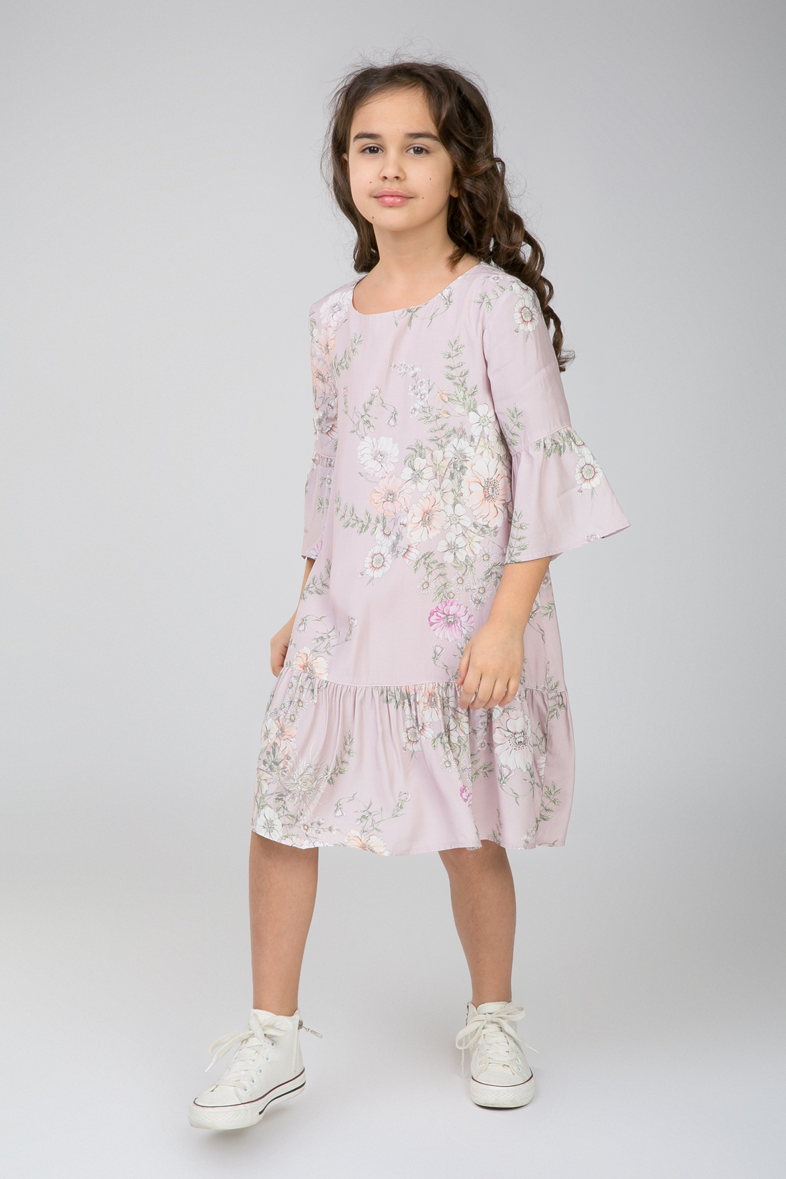 Платье для девочки (арт. baon BJ458002), размер 134-140, цвет белый