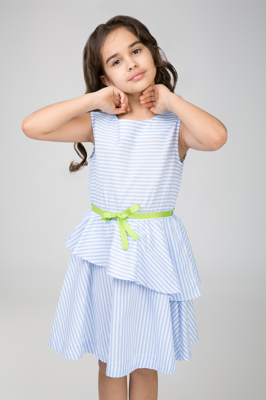 Платье для девочки (арт. baon BJ458006), размер 146-152, цвет синий