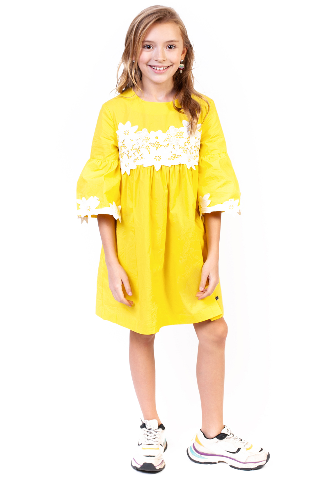 Платье для девочки (арт. baon BJ459004), размер 146-152, цвет желтый