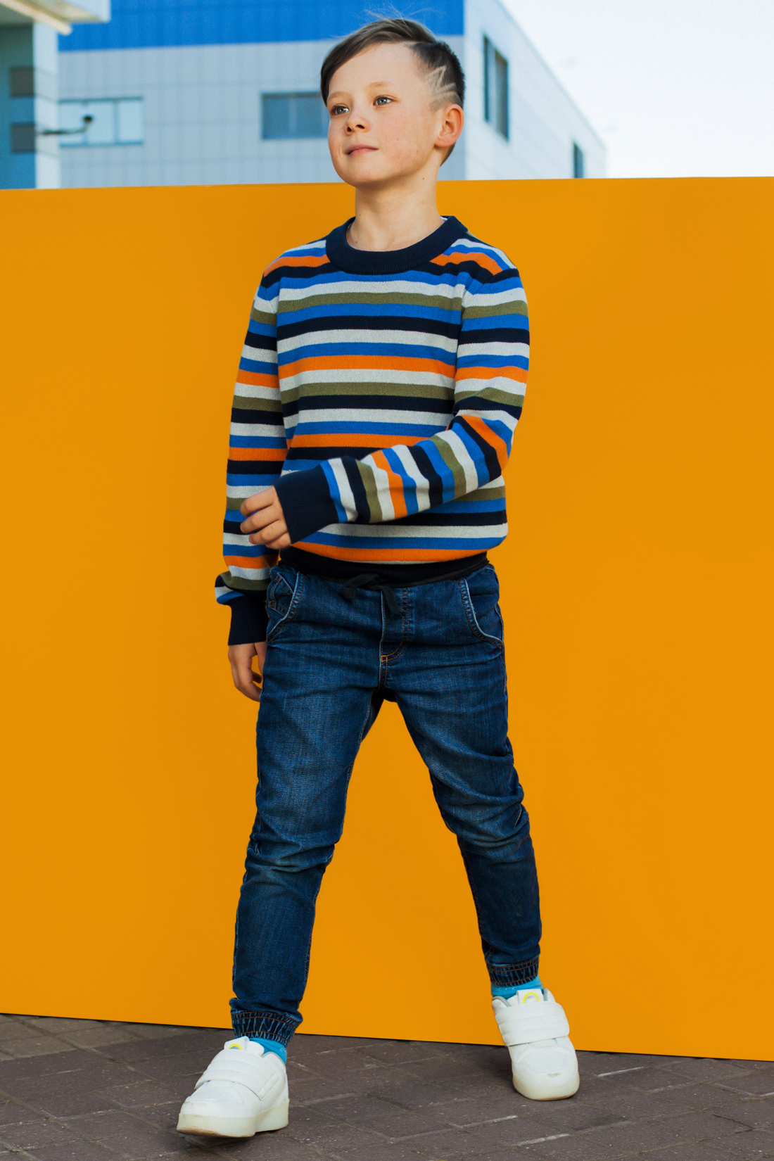 Джемпер для мальчика (арт. baon BJ638501), размер 146-152, цвет multicolor striped#многоцветный Джемпер для мальчика (арт. baon BJ638501) - фото 1