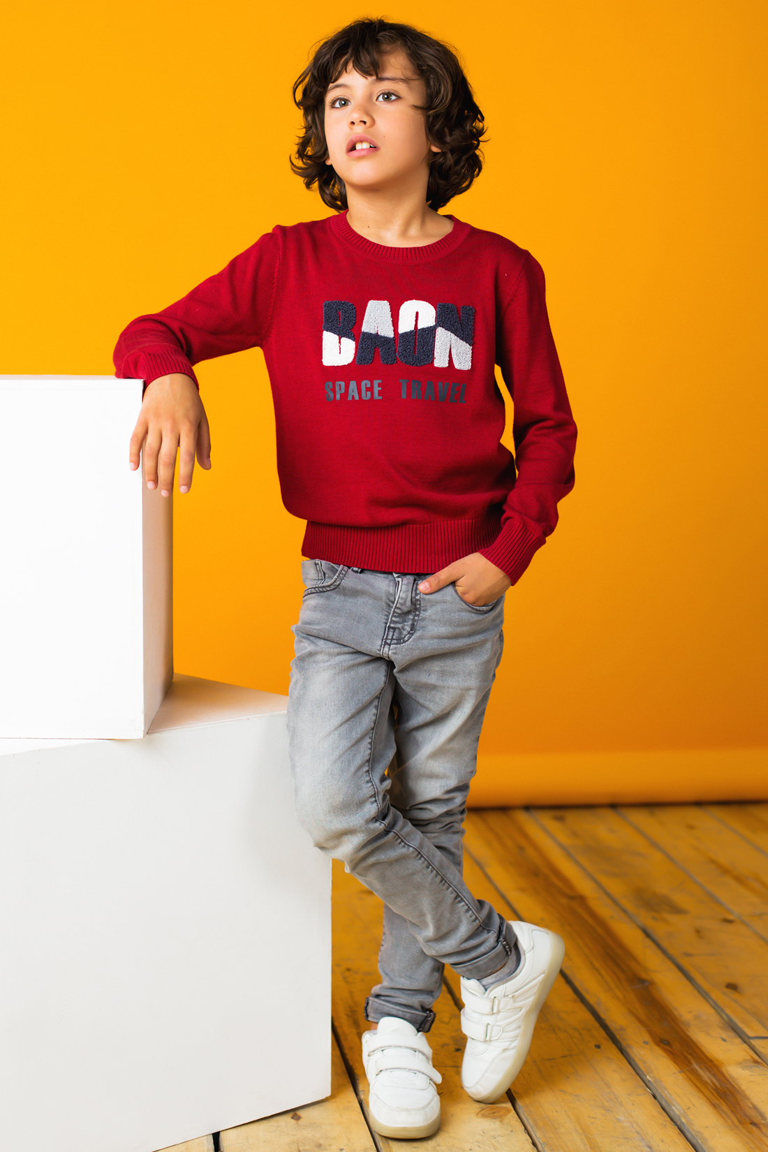 Джемпер для мальчика (арт. baon BJ638502), размер 158-164, цвет красный