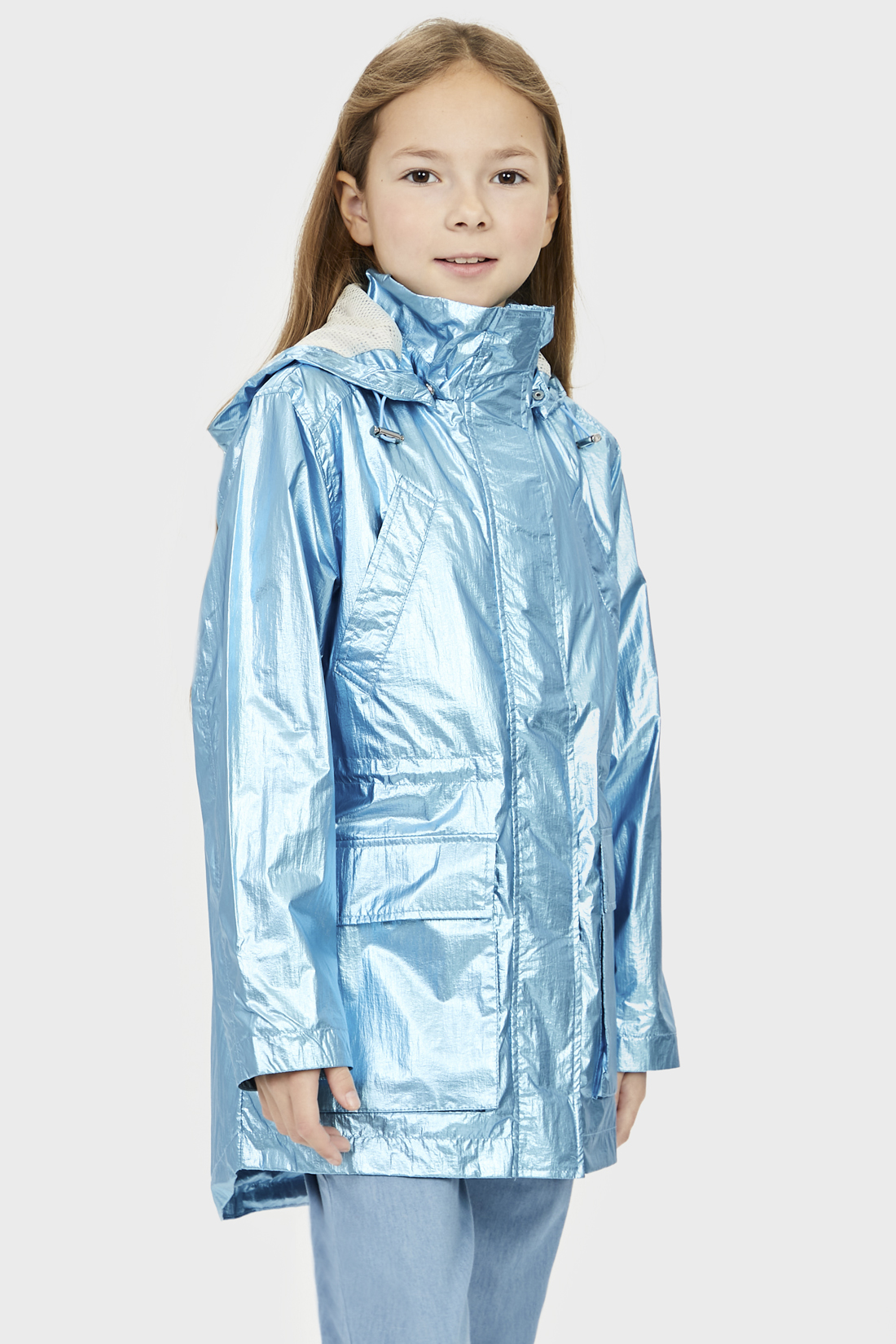 Ветровка для девочки (арт. baon BK100003), размер 152-158, цвет голубой Ветровка для девочки (арт. baon BK100003) - фото 1