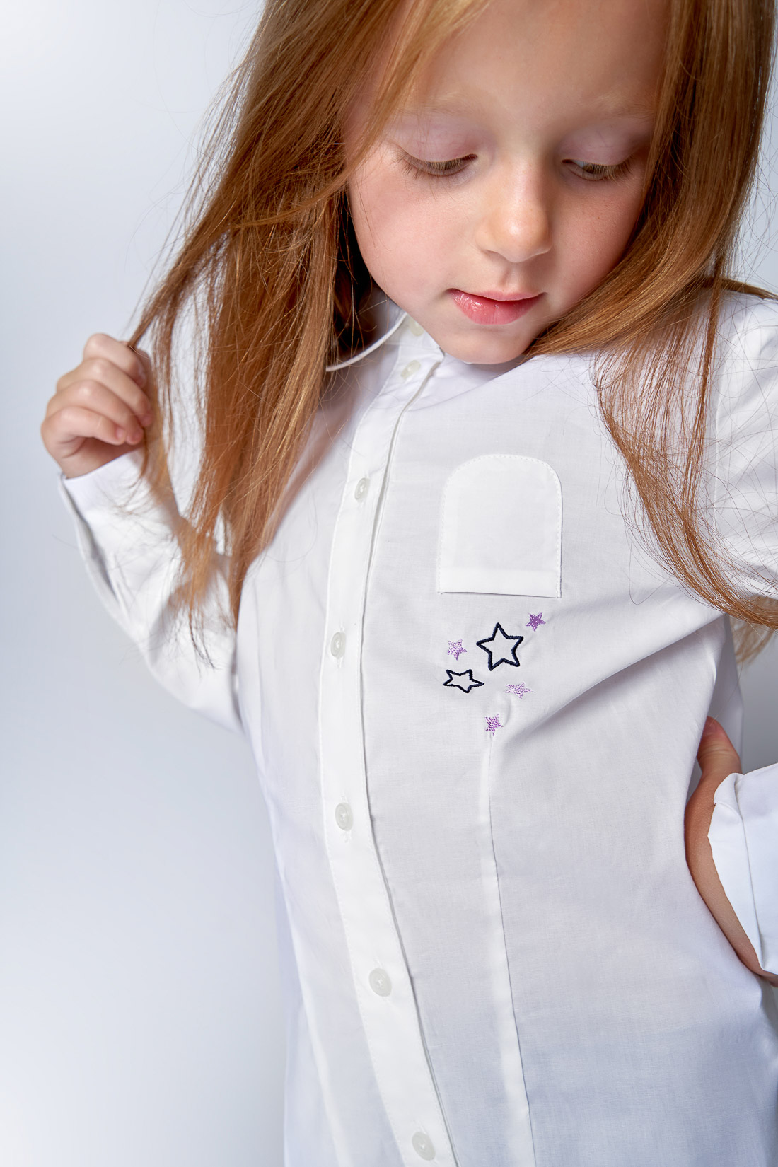 Блузка для девочки (арт. baon BK179502), размер 116, цвет белый Блузка для девочки (арт. baon BK179502) - фото 5
