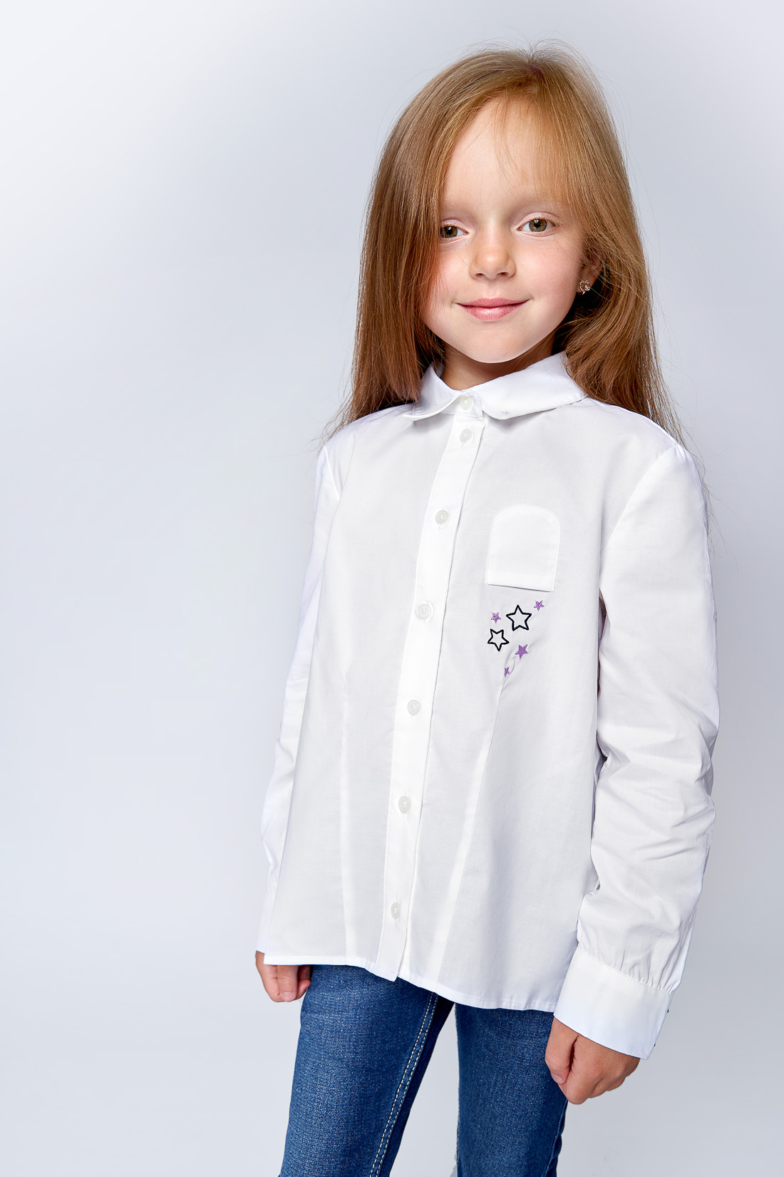 Блузка для девочки (арт. baon BK179502), размер 116, цвет белый Блузка для девочки (арт. baon BK179502) - фото 4