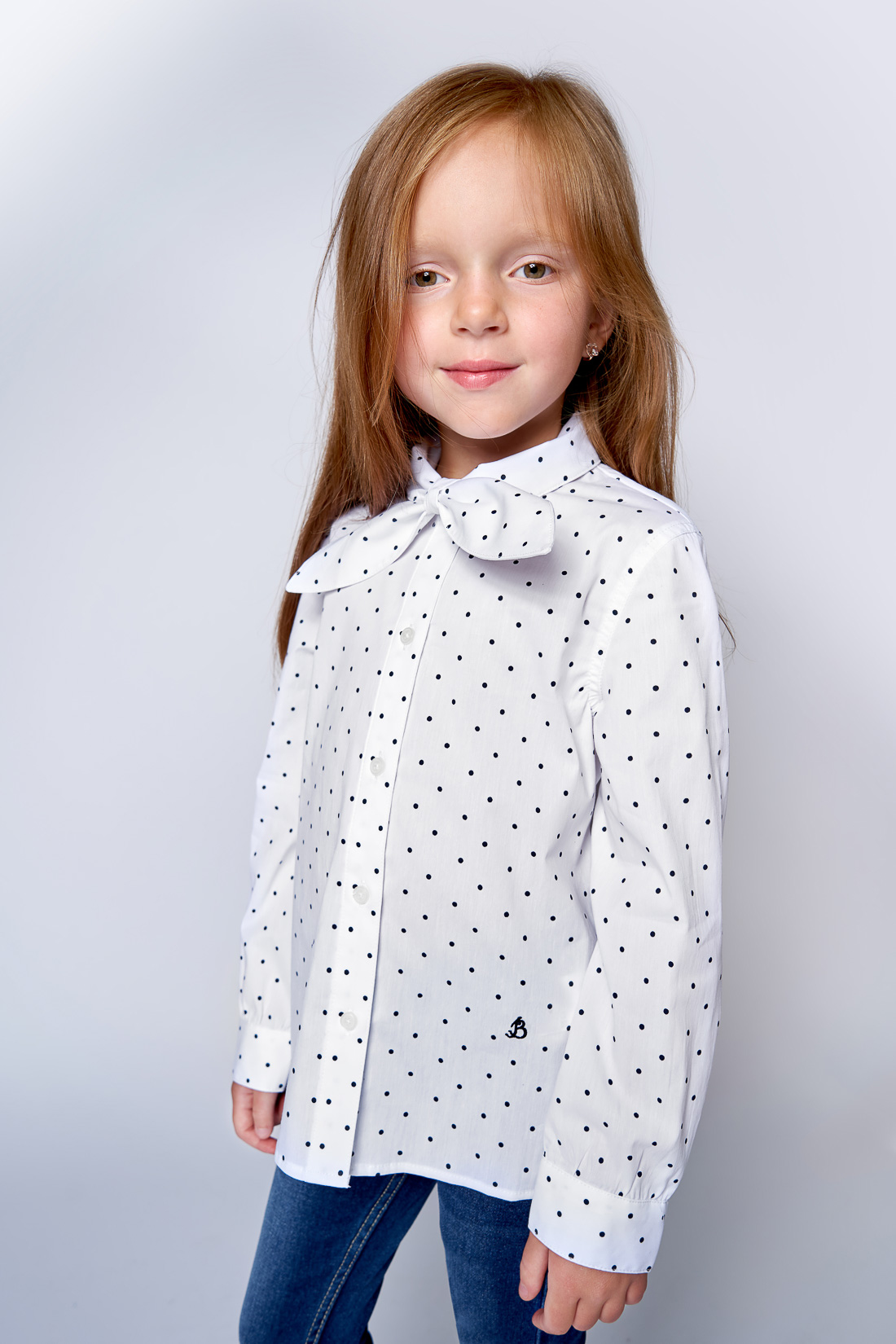 Блузка для девочки (арт. baon BK179505), размер 152-158, цвет white printed#белый Блузка для девочки (арт. baon BK179505) - фото 5
