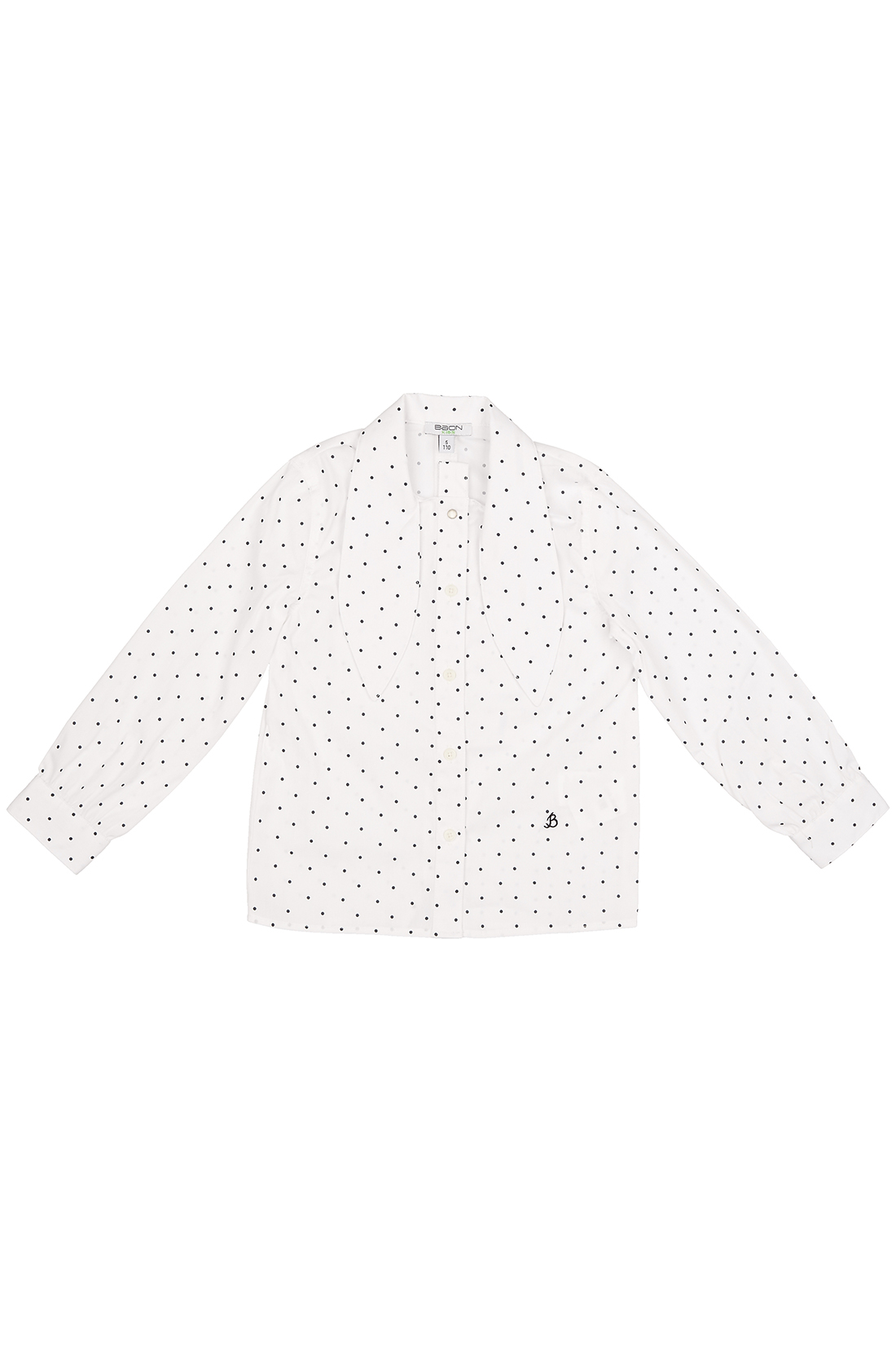 Блузка для девочки (арт. baon BK179505), размер 152-158, цвет white printed#белый Блузка для девочки (арт. baon BK179505) - фото 4