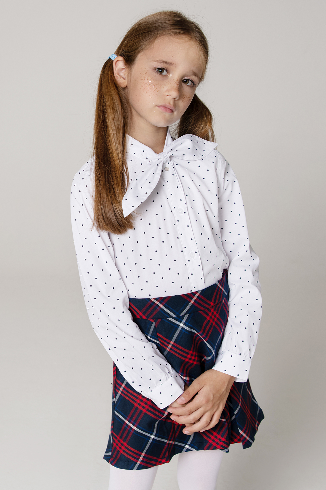Блузка для девочки (арт. baon BK179505), размер 152-158, цвет white printed#белый Блузка для девочки (арт. baon BK179505) - фото 1