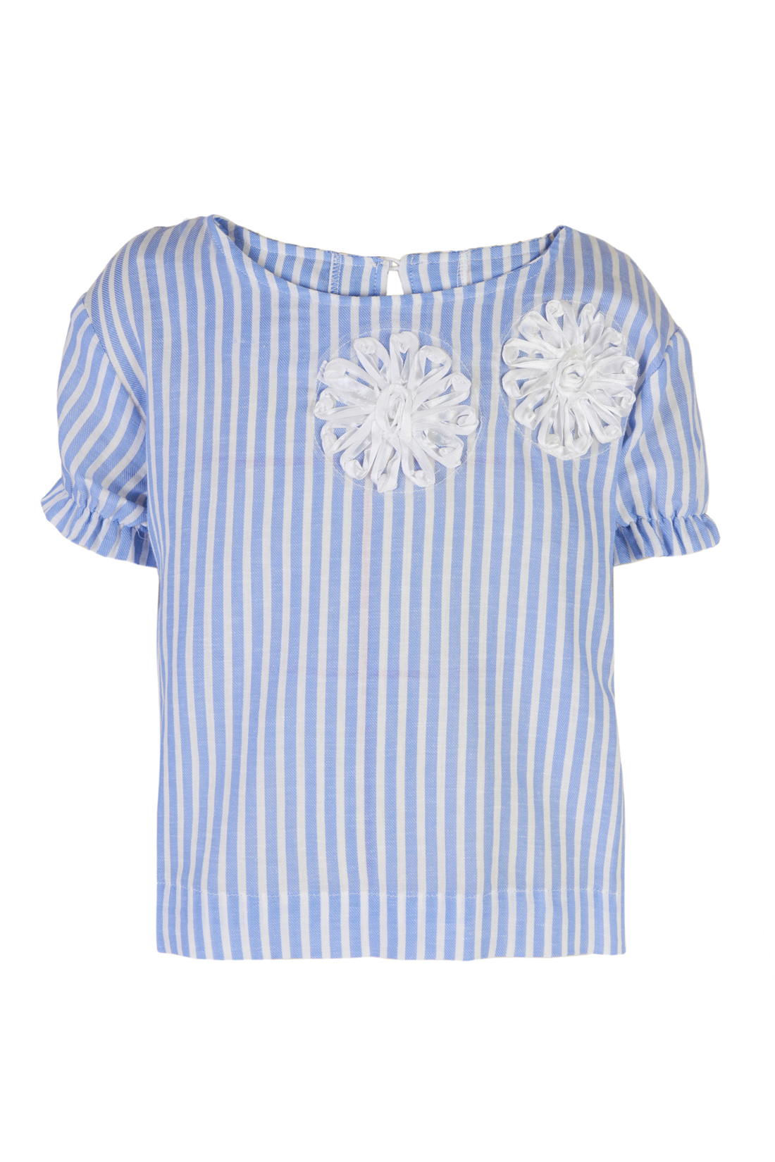 Блузка для девочки (арт. baon BK198002), размер 122-128, цвет angel blue striped#голубой Блузка для девочки (арт. baon BK198002) - фото 3