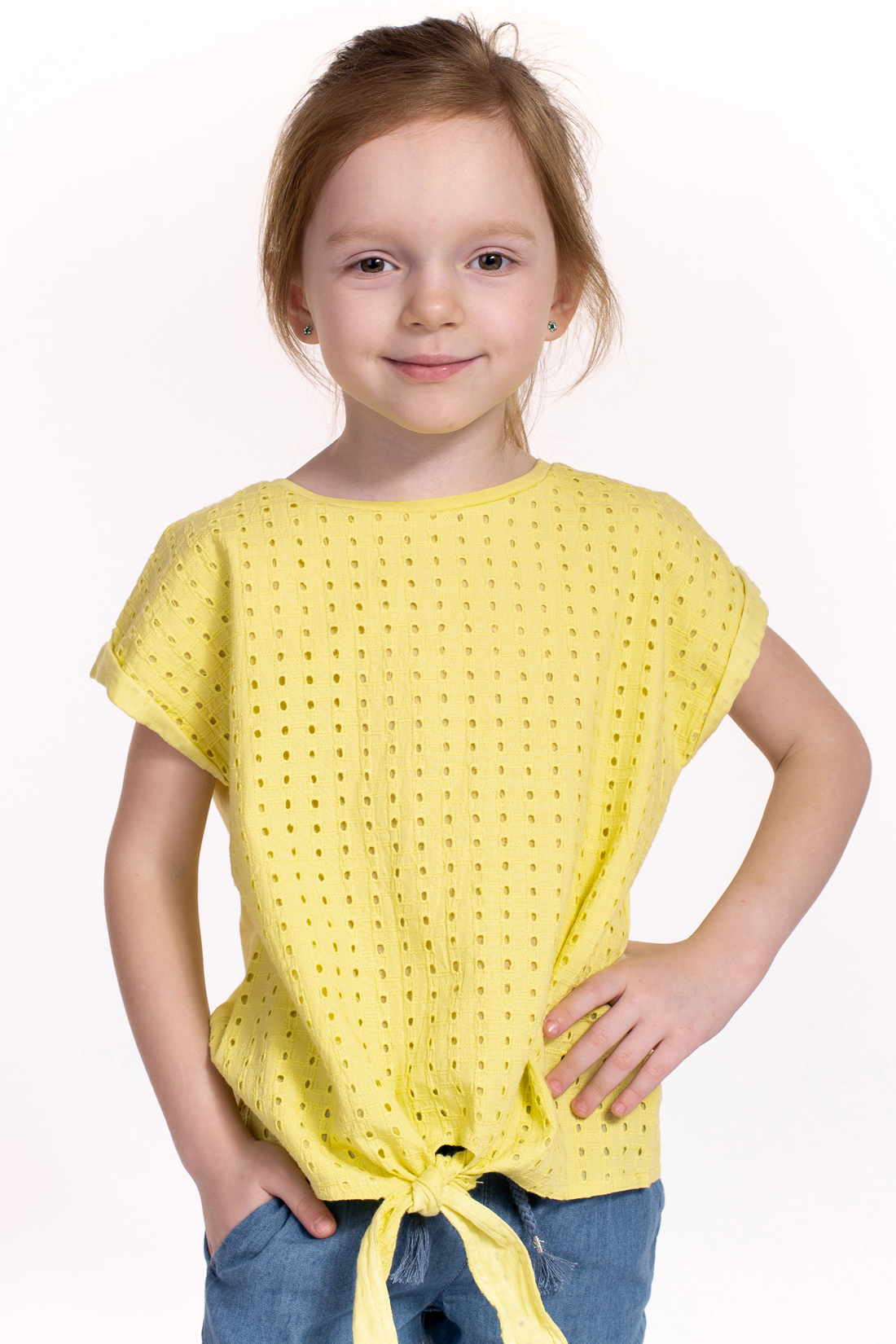 Блузка для девочки (арт. baon BK199002), размер 122-128, цвет желтый Блузка для девочки (арт. baon BK199002) - фото 1