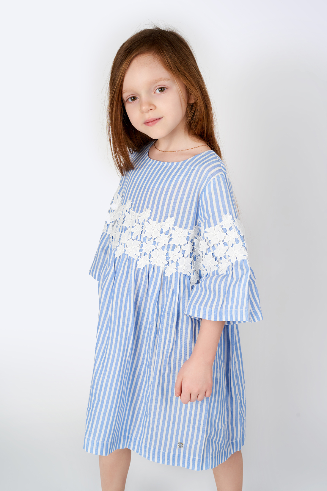Платье для девочки (арт. baon BK450004), размер 128, цвет синий Платье для девочки (арт. baon BK450004) - фото 5