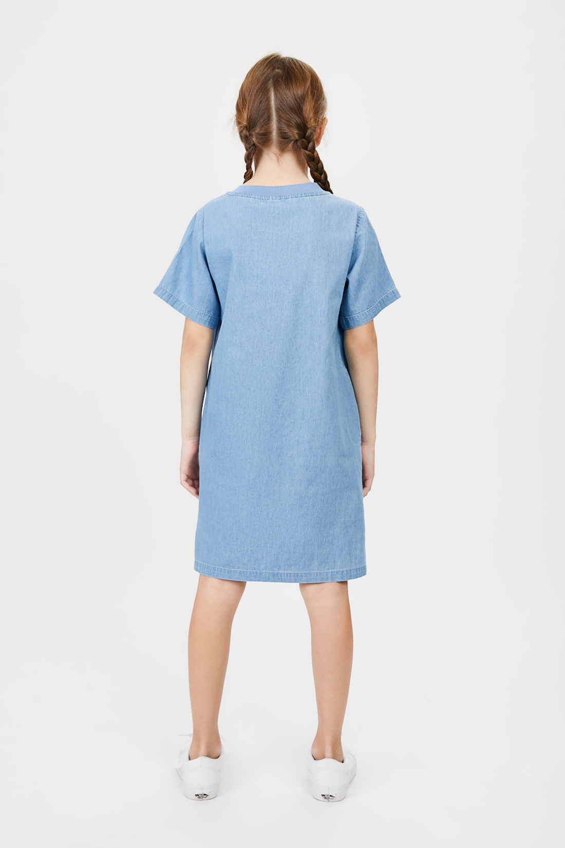 Платье (арт. baon BK451002), размер 146, цвет blue denim#голубой Платье (арт. baon BK451002) - фото 2