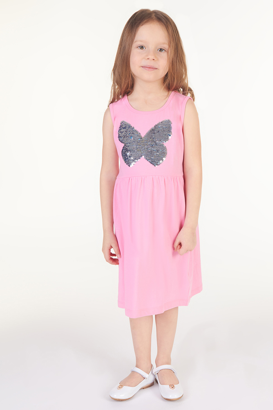 Платье для девочки (арт. baon BK458009), размер 110-116, цвет розовый
