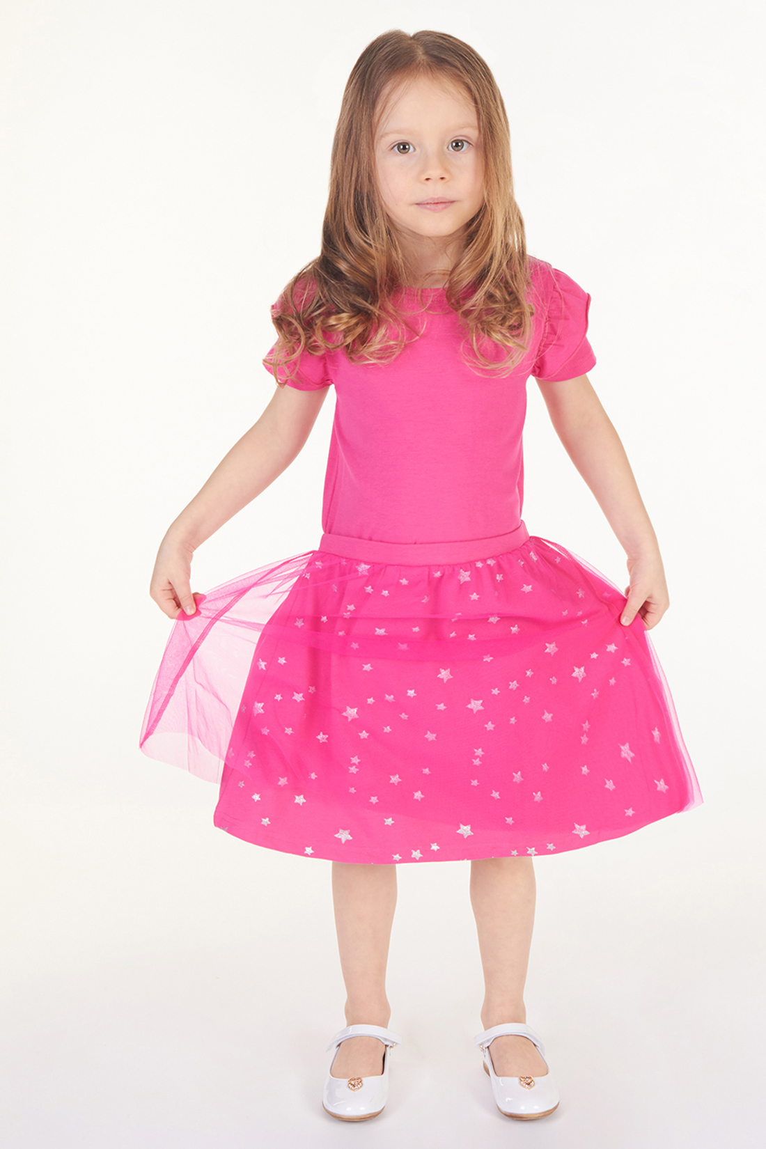 Платье для девочки (арт. baon BK458010), размер 98-104, цвет розовый