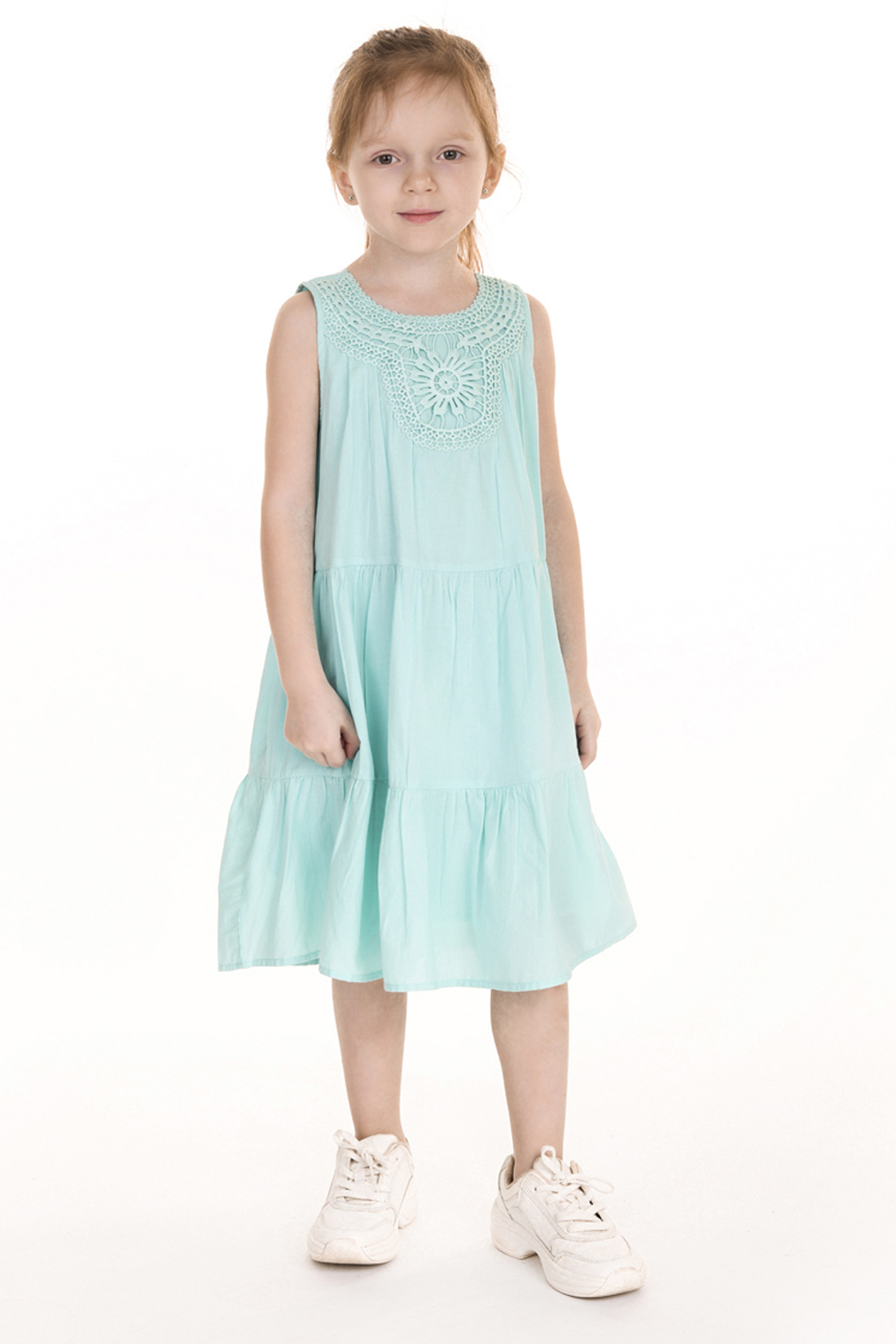 Платье для девочки (арт. baon BK459006), размер 110-116, цвет зеленый Платье для девочки (арт. baon BK459006) - фото 1