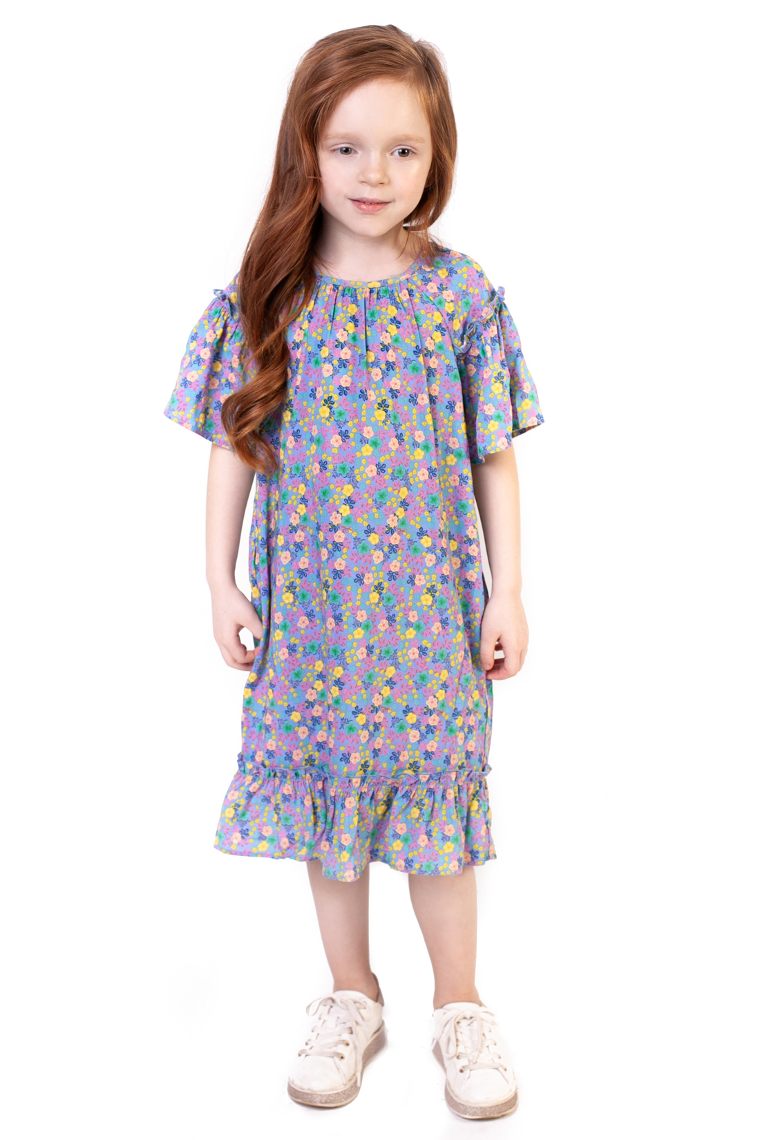 Платье для девочки (арт. baon BK459009), размер 110-116, цвет белый Платье для девочки (арт. baon BK459009) - фото 1
