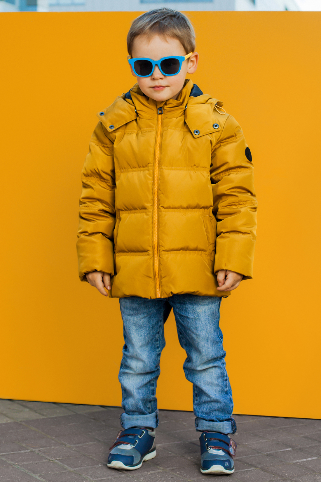Пуховик для мальчика (арт. baon BK508505), размер 110-116, цвет желтый