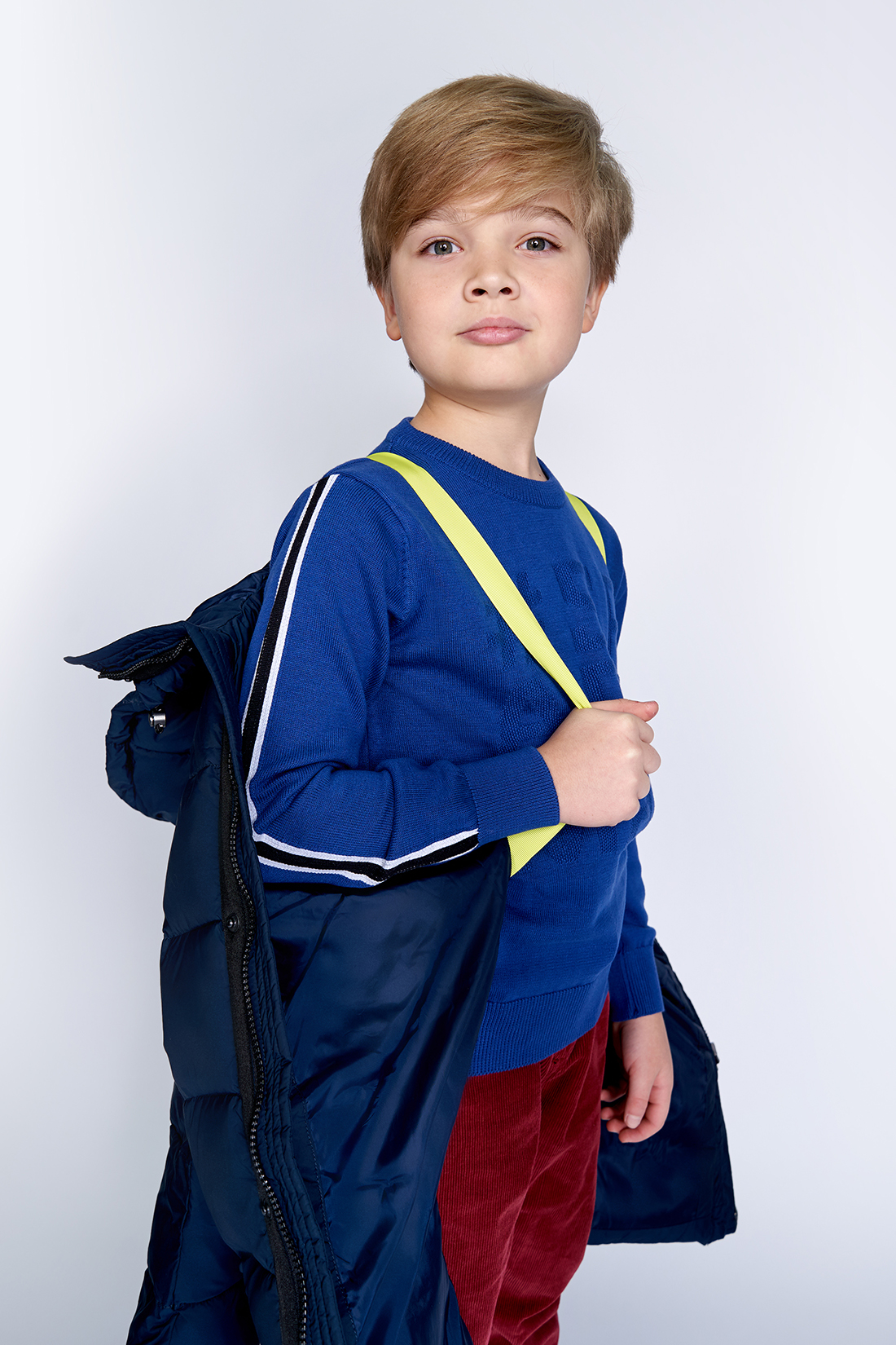 Длинная куртка для мальчика (арт. baon BK539505), размер 110, цвет синий Длинная куртка для мальчика (арт. baon BK539505) - фото 4