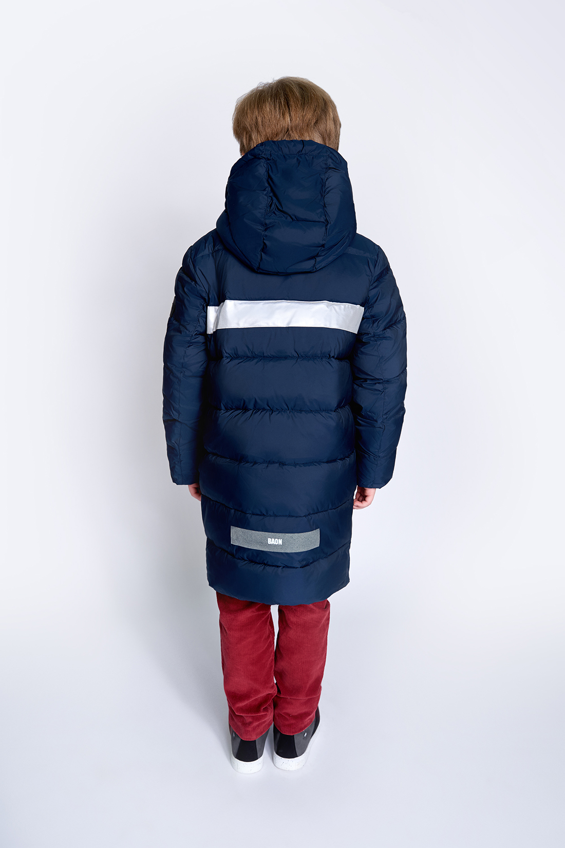 Длинная куртка для мальчика (арт. baon BK539505), размер 110, цвет синий Длинная куртка для мальчика (арт. baon BK539505) - фото 2