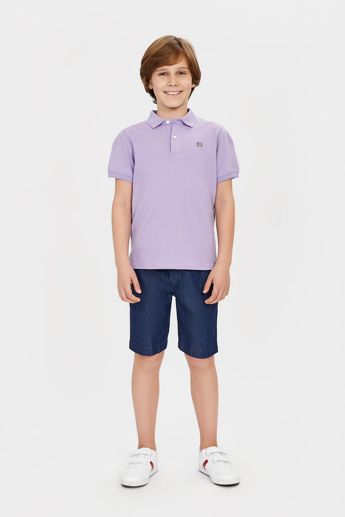 Поло для мальчика (арт. baon BK701001), размер 128, цвет фиолетовый Поло для мальчика (арт. baon BK701001) - фото 4