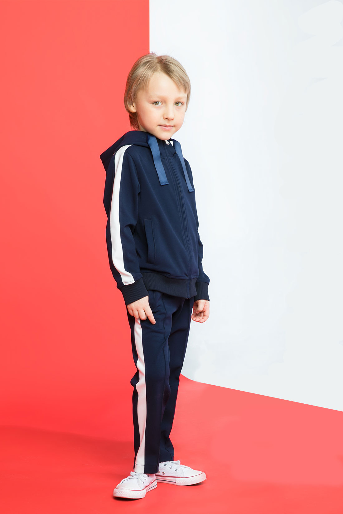 Трикотажные брюки для мальчика (арт. baon BK798004), размер 122-128, цвет синий Трикотажные брюки для мальчика (арт. baon BK798004) - фото 1
